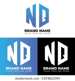 Logotipo de polígono de letras dobles N Q, diseño del logotipo de dos letras N Q, plantilla de diseño del logotipo del vector creativo minimalista