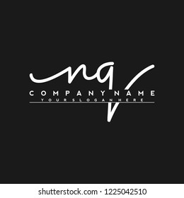 N Q Initial handwriting logo vector