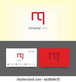 N Q joint logo letter design with business card template