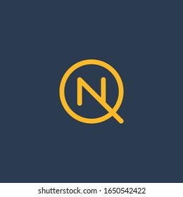 N Q monogram logo in yellow color.