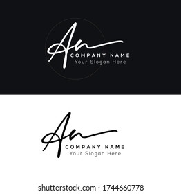 A N AN A R AR Initial letter handwriting and signature logo.	
