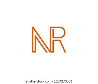 N R Initial logo template vector