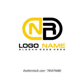 N R initial logo template vexctor