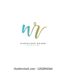 N R NR Initial letter handwriting and  signature logo concept design