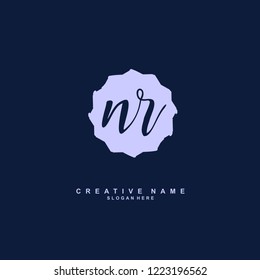 N R NR Initial logo template vector