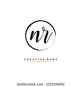 N R NR Initial logo template vector