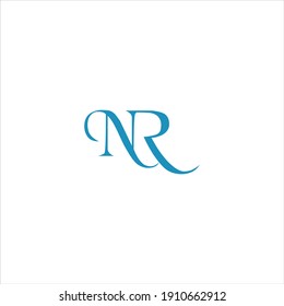 N R unique abstract letter logo design. nr monogram
