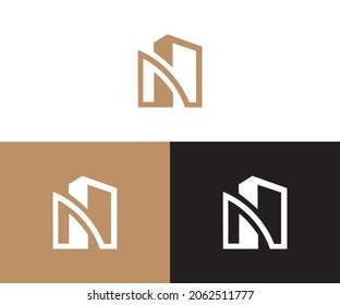 N Real estate logo, building logo