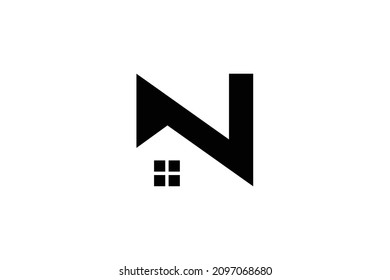 N real estate logo design. N letter icon design for building company. N home icon logo design. Real estate company logo design. Construction and real-estate property logo.