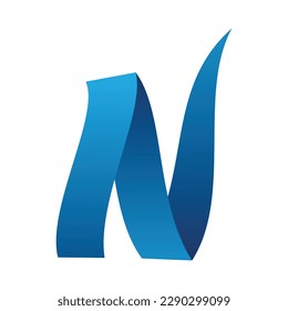 N ribbon logo icon template
