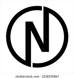 N rounded vector logo for your company.