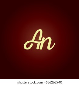 A n Running letter joint logo vector element