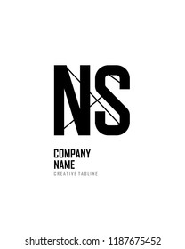 N S Initial abstract logo vector template