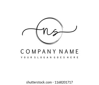 N S Initial handwriting logo vector