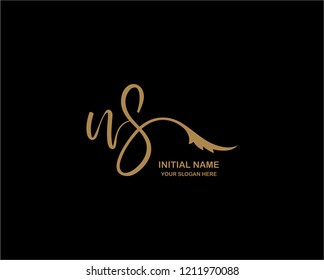 N S Initial Handwriting Logo Template