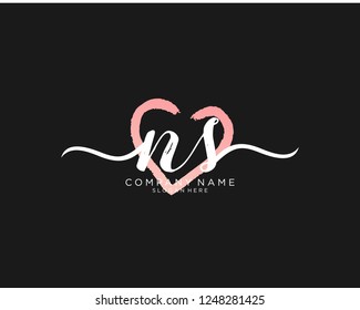 N S Initial handwriting logo vector