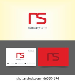 N S joint logo letter design with business card template