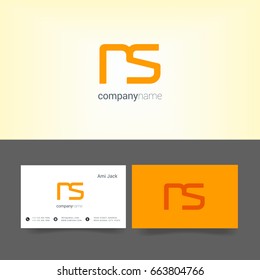 N S joint logo letter design with business card template