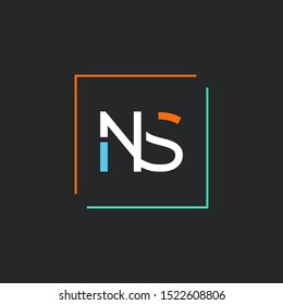 N S letters  joint logo design vector