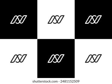 N S line illustration logo