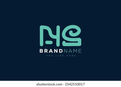 Design do logotipo N e S. Monograma de logotipo com letras abstratas NS. Este design de logotipo é o processo de criação de um símbolo visual que representa uma marca, empresa ou indivíduo.
