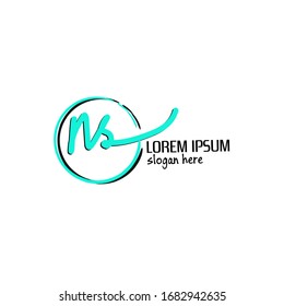 n s ns Initial handwriting logo vector