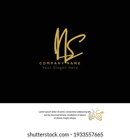 N S NS Initial letter handwriting and signature logo. Beauty vector initial logo .Fashion, boutique, floral and botanical