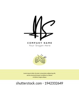 N S NS Initial letter handwriting and signature logo. Beauty vector initial logo .Fashion, boutique, floral and botanical