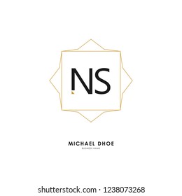 N S NS Initial logo letter with minimalist concept. Vector with scandinavian style logo.
