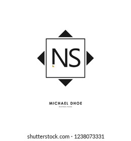 N S NS Initial logo letter with minimalist concept. Vector with scandinavian style logo.