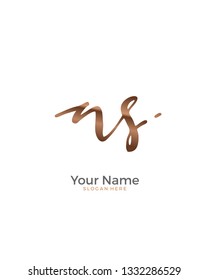 N S NS initial logo signature vector. Handwriting concept logo.