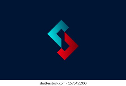 N S, NS, NU, UN, SN Logo. Letter Design for initial your company brand icon Vector illustrator with red and blue Colors.