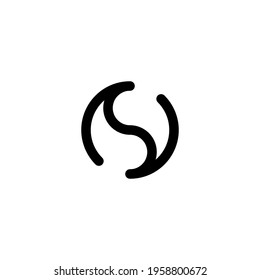 n s ns sn initial logo design vector template