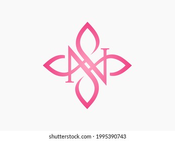 N serif letters combined with simple flower petals. Beautiful and elegant logo. Companies such as beauty salons, spas, beauty products, accessories, and fashion are suitable for using this logo.