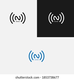 N signal logo design vector sign
