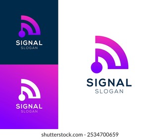 N signal logo. Letter N with signal vector logo design.
