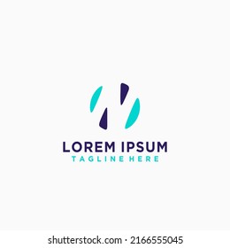 N simple modern initial vector logo template