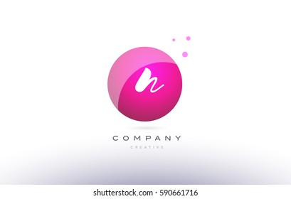 n sphere pink 3d alphabet company letter combination logo hand writting written design vector icon template 
