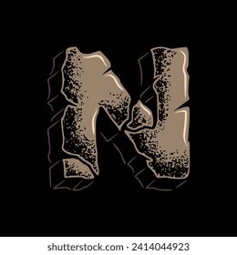 Vector de tipos de letra rígidos N de piedra