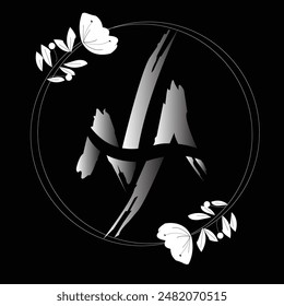 N A symbole with flower and leaf design Illustration 