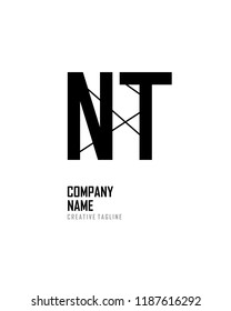 N T Initial abstract logo vector template