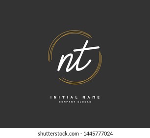 N T NT Beauty vector initial logo, handwriting logo of initial signature, wedding, fashion, jewerly, boutique, floral and botanical with creative template for any company or business.
