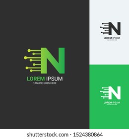 n tech logo template vektor