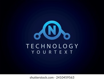 N Tecnología Letra Monograma Diseño
