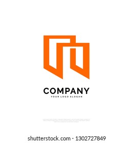 N Technology - Logo template real estate, apartment, condo, house, rental, business. brand, branding, logotype, company, corporate, identity. Clean, modern and elegant style design - Vector