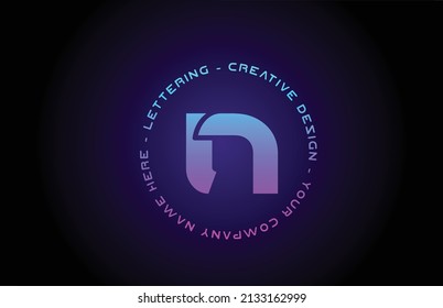 N diseño de icono del logotipo de la letra del alfabeto de texto. Plantilla creativa para empresas y empresas con círculo