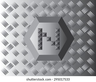 N Text Aluminium Wallpaper