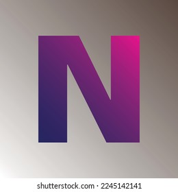 N diseño vectorial de la plantilla del logotipo de la marca de la letra de color de gradiente de texto. colorido logotipo N mayúscula. Alfabeto N letra diseño de camiseta. 
