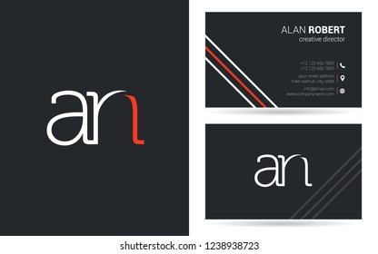 A & N thin letter joint logo with business card template