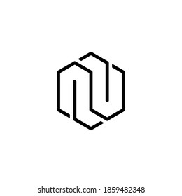 n u initial logo design vector graphic idea creative